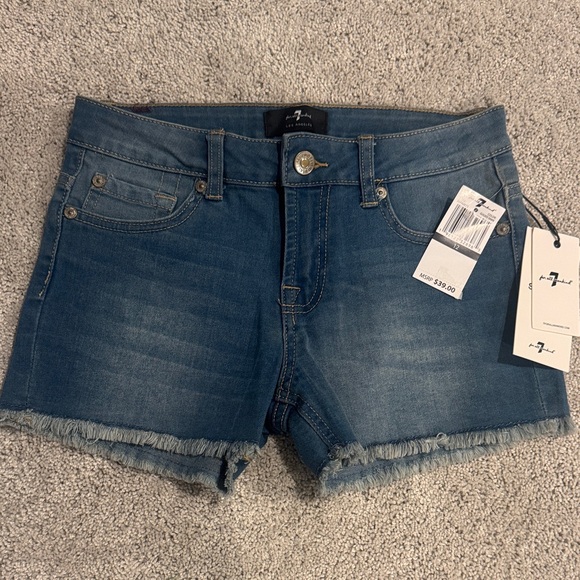 7 For All Mankind Other - 7 For All Mankind Indigo Frayed Hem Shorts